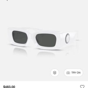 Versace White Sunglasses with Black Lenses